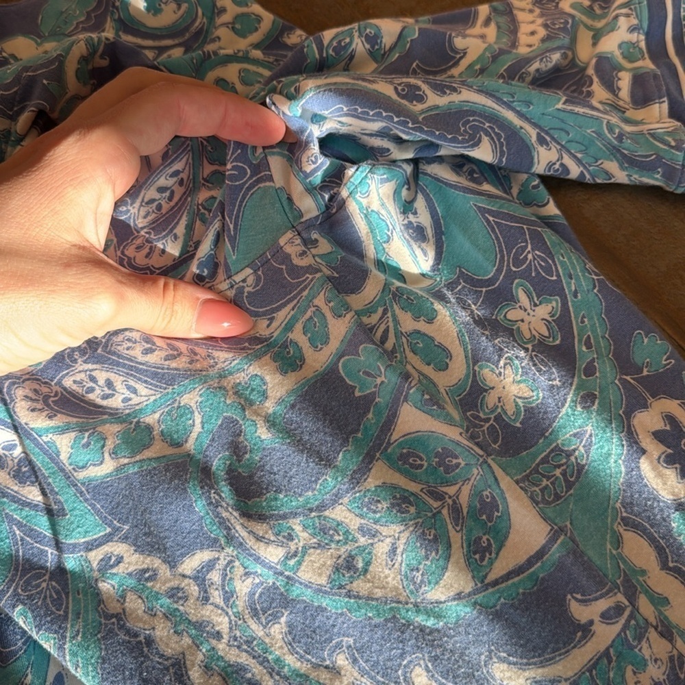 COOLIBAR oceanside tunic dress in aura blue summertime paisley - Picture 8 of 10